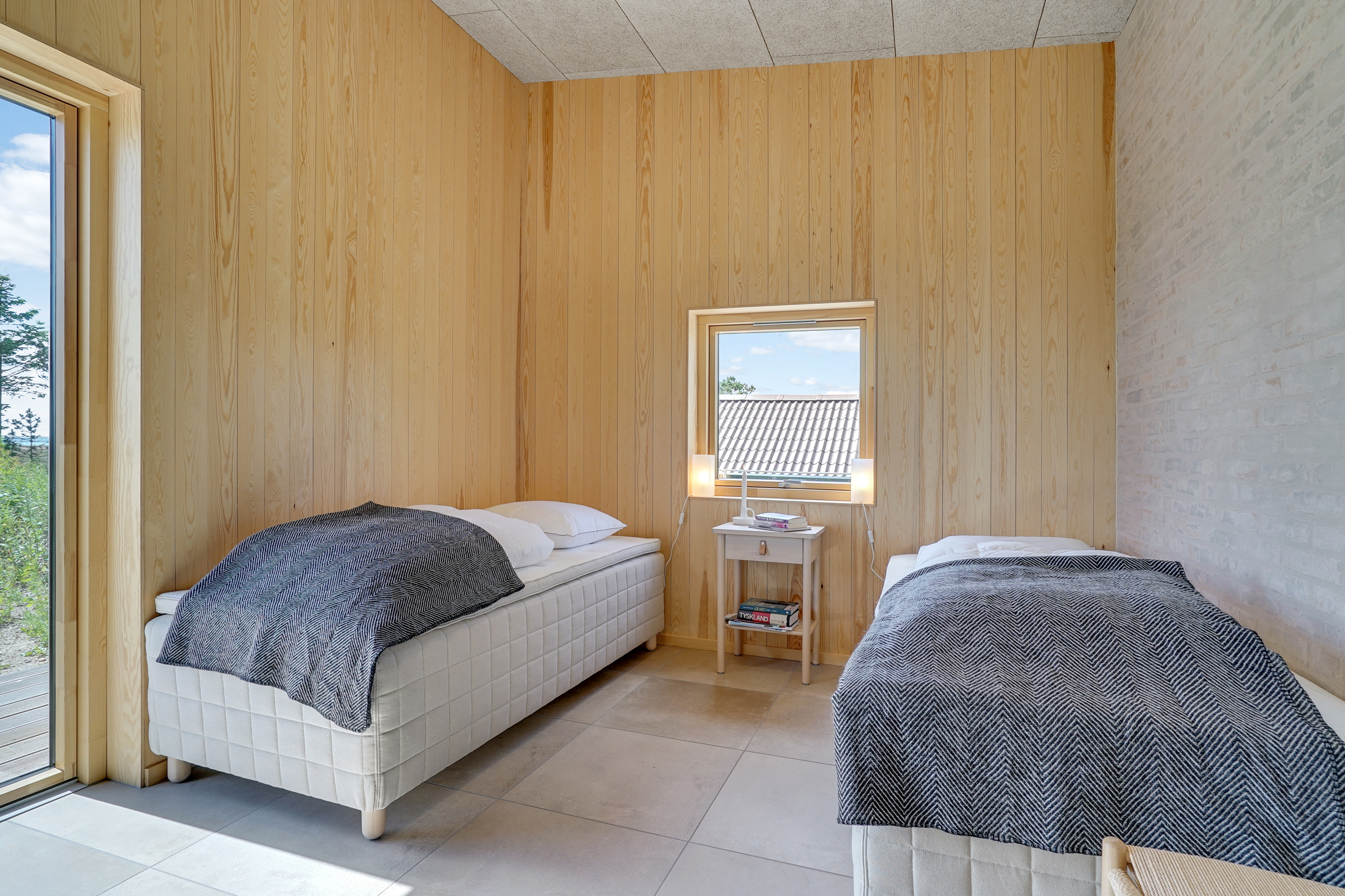 Et vaerelse i sommerhuset i Thy.