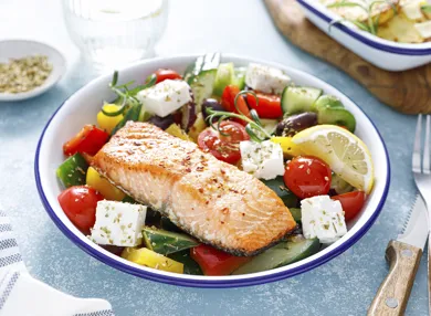 Laks og salat