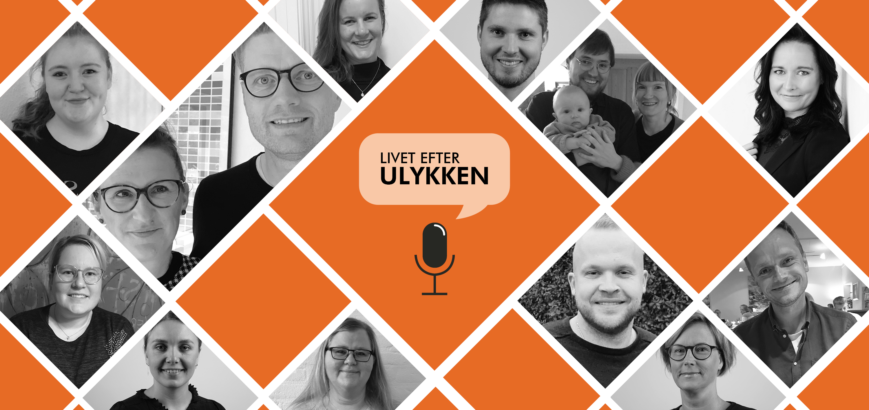 Mennesker på grafisk forside om livet efter ulykken